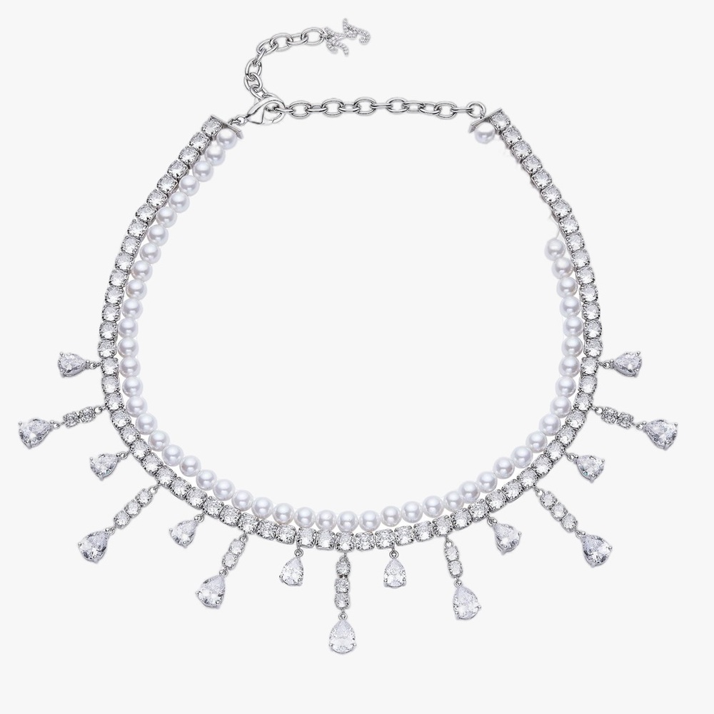 Nana Jacqueline Miah crystals pearls necklace